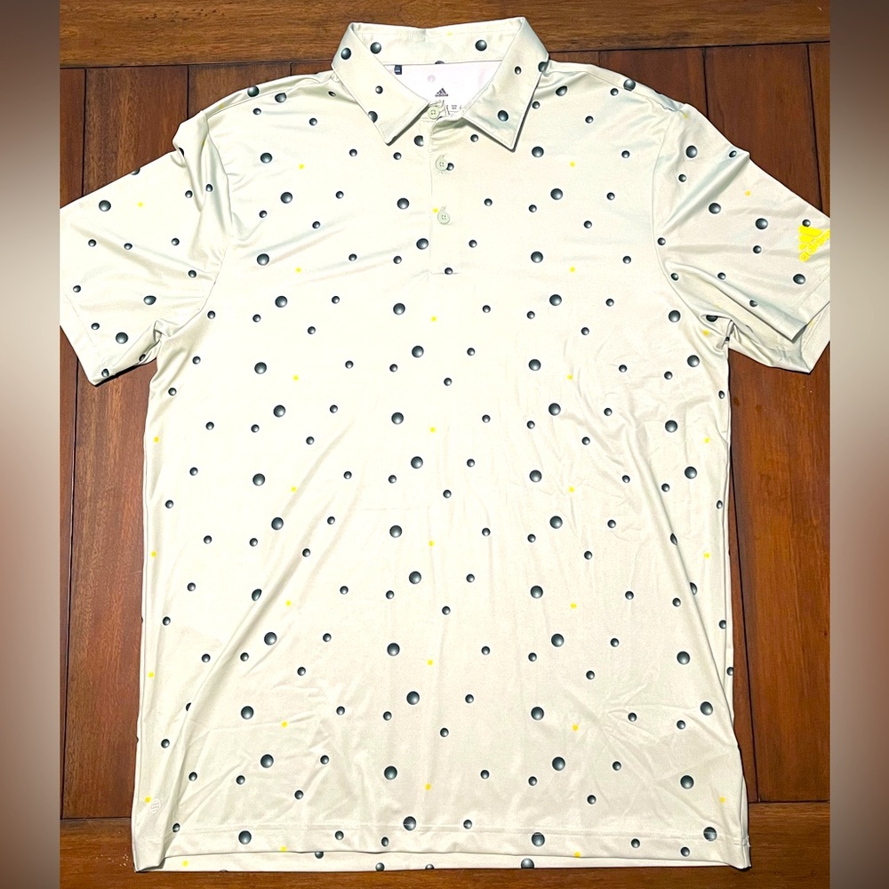 ADIDAS GOLF Masters colors polo size M with golf ball design